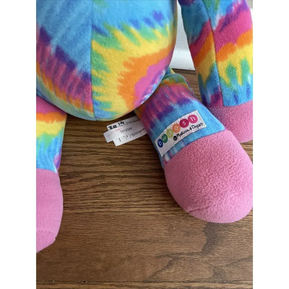 Melissa & Doug Beeposh Rainbow Giraffe Plush Tie-Dye Large W Tags 21”